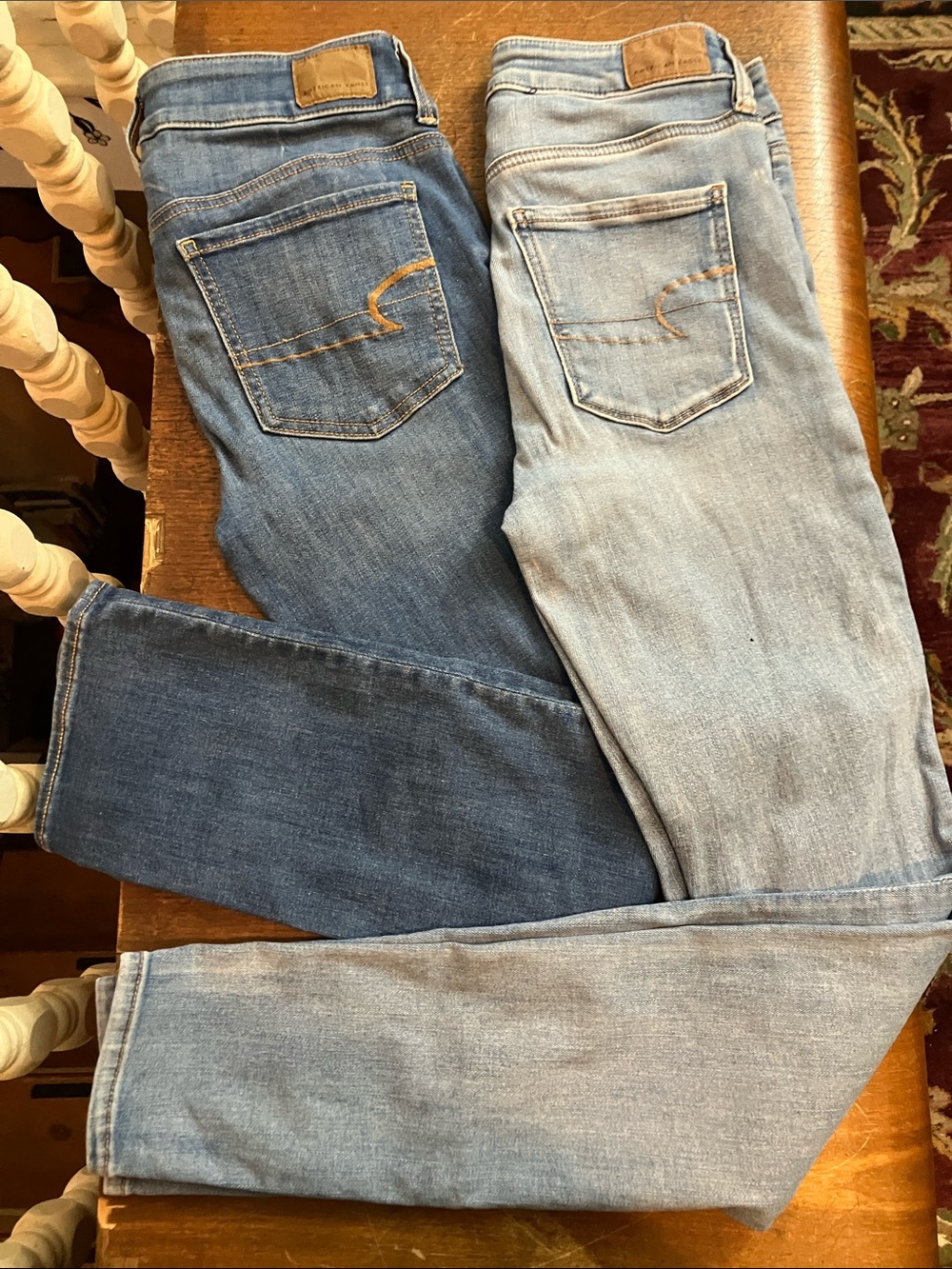American Eagle Outfitters Bundle Light Blue Skinny Jeans Blue Capris